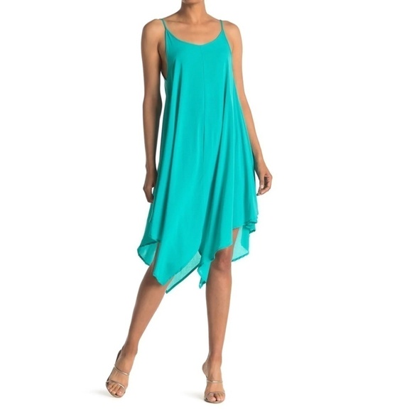 Elan Spaghetti Strap Midi Slip Dress Cover-up In Aqua - Picture 1 of 7